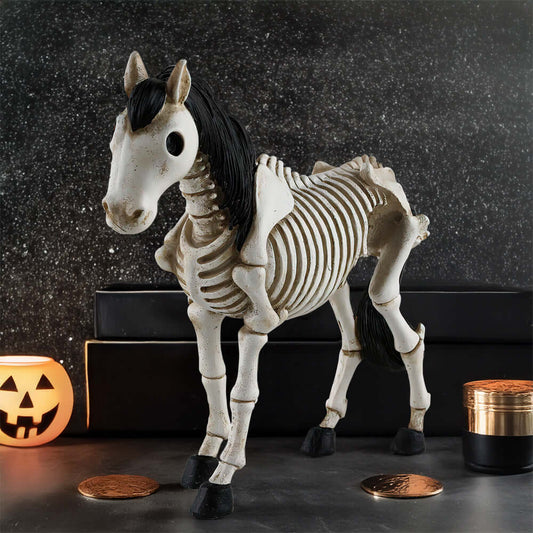 Décorations en résine pour Halloween en forme de squelette, crâne et cheval