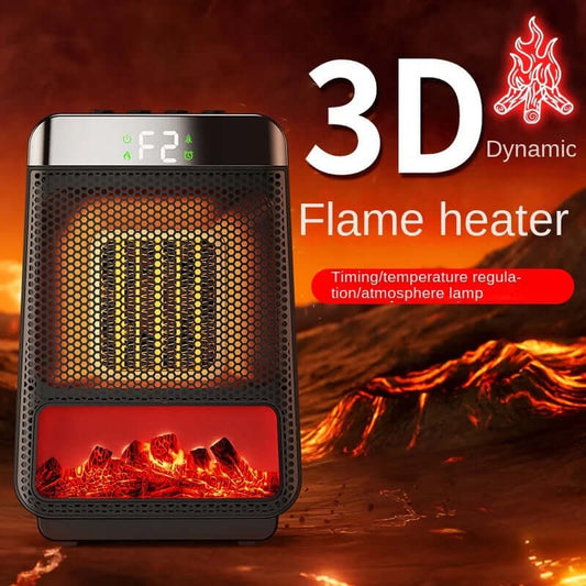 Radiateur soufflant 3D à flamme dynamique pour salle de bain, chauffage domestique, 1 500 W, chauffage électrique portable, ECO, chauffage rapide, PTC, tête chauffante