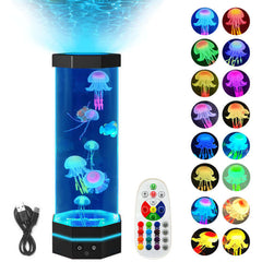 Jellyfish Lava Lamp, 17 Colors Changing, 15-inch Jellyfish Lamp with Remote Control