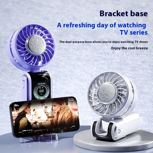 Creative Digital Display Refrigeration Ice Compress Turbine High-speed Handheld Fan