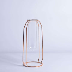 Hydroponische Vase aus Glas, Draht, Metall, geometrische Schmiedeeisenvase