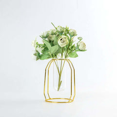 Hydroponische Vase aus Glas, Draht, Metall, geometrische Schmiedeeisenvase