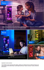 Jellyfish Lava Lamp, 17 Colors Changing, 15-inch Jellyfish Lamp with Remote Control