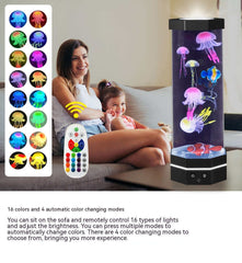 Jellyfish Lava Lamp, 17 Colors Changing, 15-inch Jellyfish Lamp with Remote Control