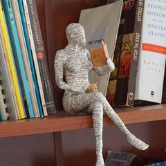 Statue de femme lisante et penseur en résine, décoration de maison, sculpture de personnage, décoration de maison, ornement d'étagère