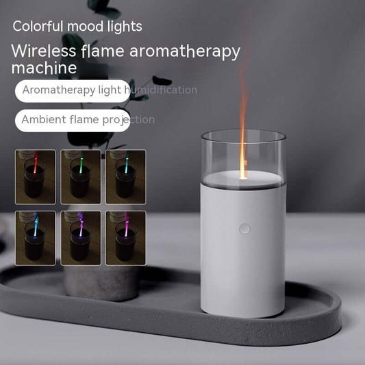 Diffuseur d'arômes avec humidificateur et flamme colorée aux chandelles