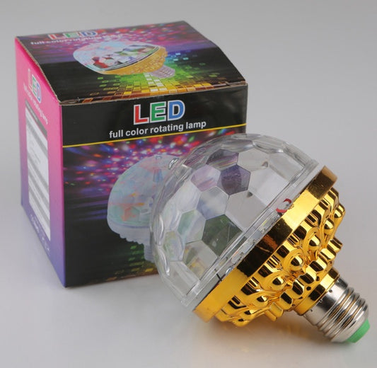 Rotating magic ball light with colorful LED effect, ideal for vibrant party ambiance and atmosphere decoration.