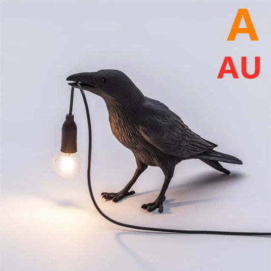 Lampe murale créative en résine représentant un oiseau porte-bonheur