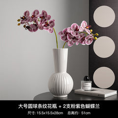 High-grade Living Room Table Decoration White American Striped Ceramic Vase