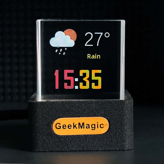 Horloge météo WiFi transparente mini tendance avec affichage décoratif
