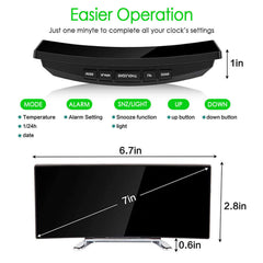 LED Digital Wecker USB Temperatur Gebogene Display Snooze Nacht Moderne Heißer