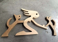 DIY Figurine Holz Hund Ornament Skulptur Home Dekoration EIN Mann EIN Hund Holz Skulptur Weihnachten Geschenke Modell Dekor