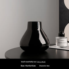 Ceramic Round Belly French High Sense Decorative Household Vases