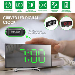 LED Digital Wecker USB Temperatur Gebogene Display Snooze Nacht Moderne Heißer
