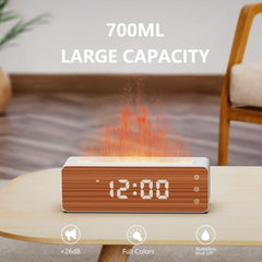Neu Flamme Luftbefeuchter Aromatherapie Maschine Bunte Simulation Holzmaserung Uhr Luftbefeuchter Duft Expander