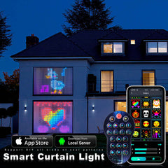 Intelligente LED-RGB-Vorhang-Lichterkette, Bluetooth-APP-Steuerung, Weihnachtsfee-Lichtgirlande, DIY-Bildanzeige, Party, Hochzeitsdekoration