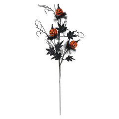 Décorations d'Halloween Bouquet de brindilles de citrouille d'horreur noire