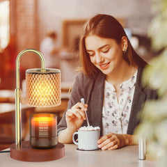 RAINBEAN Candle Warmer Lamp, Adjustable Height Electric Candle Warmer with Timer & Dimmer