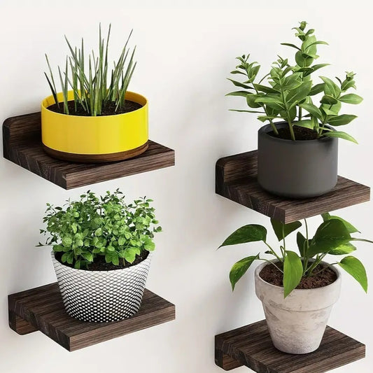 Ornements muraux en bois Support de fleurs Étagère décorative pour chambre à coucher