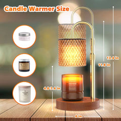 RAINBEAN Candle Warmer Lamp, Adjustable Height Electric Candle Warmer with Timer & Dimmer