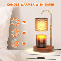 RAINBEAN Candle Warmer Lamp, Adjustable Height Electric Candle Warmer with Timer & Dimmer