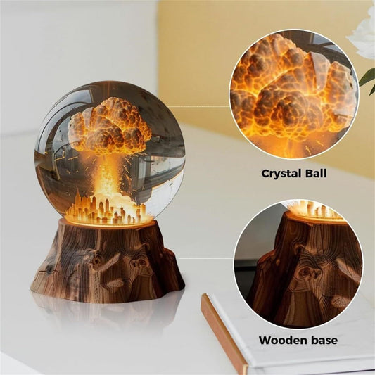 Atombomben-Explosionslampe, Nukleare Explosionslampe, 3D-Atompilz-Explosions-Nachtlicht, Atombombenmodell-Atmosphärenlampe, LED-Harz-Nachtlicht, Nachttischlampe, Schreibtischlampe, Tischlampe