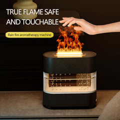 New Products Rain Could Fire Humidifier Water Drip Novedades 2024 Rain Water Diffuser Fire Flame Humidifier Aroma Diffuser