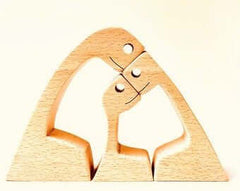 DIY Figurine Holz Hund Ornament Skulptur Home Dekoration EIN Mann EIN Hund Holz Skulptur Weihnachten Geschenke Modell Dekor