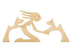 DIY Figurine Holz Hund Ornament Skulptur Home Dekoration EIN Mann EIN Hund Holz Skulptur Weihnachten Geschenke Modell Dekor