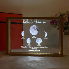 Transparentes leuchtendes Ornament mit Mondphase