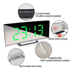 LED Digital Wecker USB Temperatur Gebogene Display Snooze Nacht Moderne Heißer