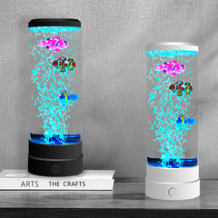 Lampe de nuit à LED colorée en forme de poisson à grandes bulles avec prise USB