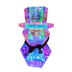 Christmas Decor Colorful LED Glow Santa Claus Snowman Night Light Xmas Gift Prismatic LED Lights Tabletop Ornament Bedroom Decor