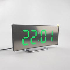 LED Digital Wecker USB Temperatur Gebogene Display Snooze Nacht Moderne Heißer