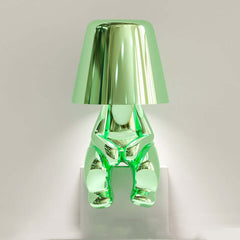Lampe de table décorative en forme de petite statue dorée Golden Brothers