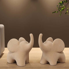 Moderne minimalistische beflockte Elefanten-Dekorationen in kleinen Größen