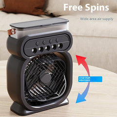 3-in-1-tragbare Klimaanlage, Verdunstungsluftkühler, LED-Nachtlichter, 3 Geschwindigkeiten, Luftbefeuchter, Ventilator für das Home Office