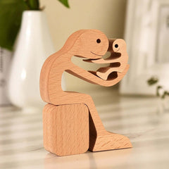 DIY Figurine Holz Hund Ornament Skulptur Home Dekoration EIN Mann EIN Hund Holz Skulptur Weihnachten Geschenke Modell Dekor