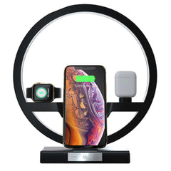 Kabelloses Ladegerät, Ständer, Tischlampe, Touch-Schalter, 10 W Ladegerät für Apple Watch, Handys, Kopfhörer