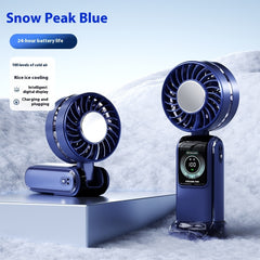 Creative Digital Display Refrigeration Ice Compress Turbine High-speed Handheld Fan