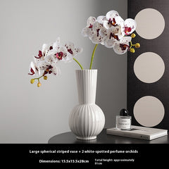 High-grade Living Room Table Decoration White American Striped Ceramic Vase