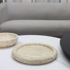 Plateau en pierre de grotte ronde géométrique minimaliste moderne Décorations pour la maison