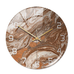 Runde Marmor Licht Luxus Drei-dimensional Kreativität Acryl Uhr
