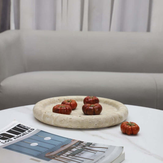 Plateau en pierre de grotte ronde géométrique minimaliste moderne Décorations pour la maison