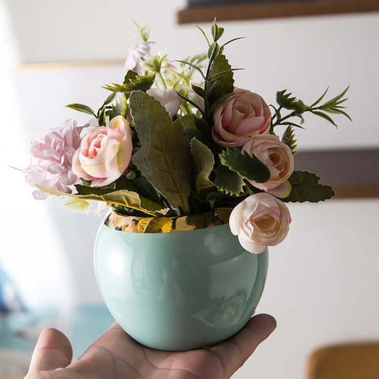 Ball Vergoldeten Kanten Porzellan Kleine Blume Topf Einfache Nordic