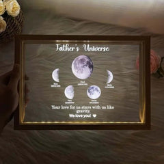 Transparentes leuchtendes Ornament mit Mondphase