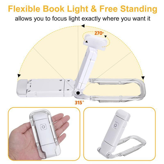 LED-Leselampe mit USB-Aufladung, Helligkeit einstellbar, Augenschutz, Clip, Buchlicht, tragbares Lesezeichen, Leselicht