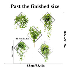 Grüne Pflanzen-Hängekorb, Heim-Tapete, dekorative Malerei