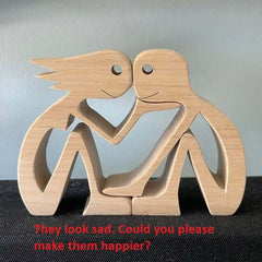 DIY Figurine Holz Hund Ornament Skulptur Home Dekoration EIN Mann EIN Hund Holz Skulptur Weihnachten Geschenke Modell Dekor