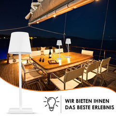 Lampe de bureau en métal rechargeable sans fil à commande tactile, veilleuse à intensité variable